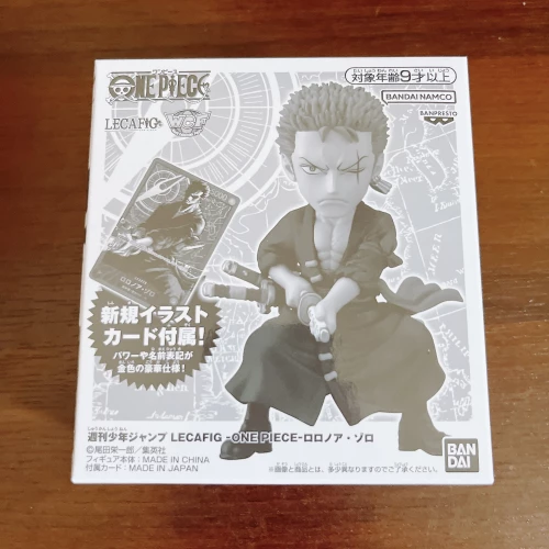 LECAFIG Zoro with sealed promo card / Roronoa Zoro[L] OP01-001 Japanese ONE PIECE CARD