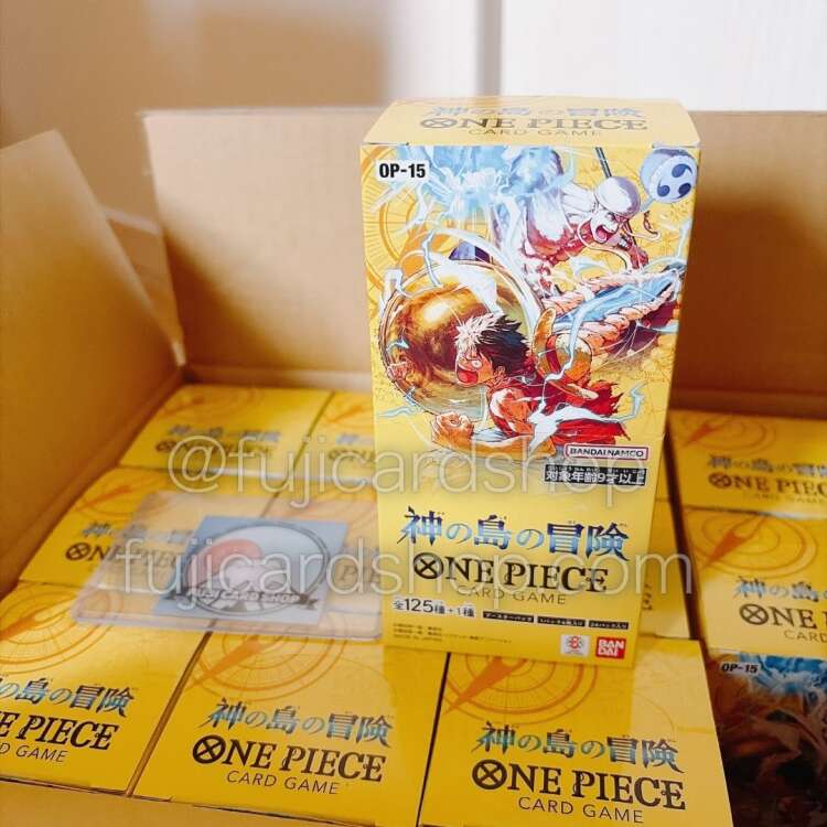 Alternative view of OP-15 Adventure on KAMI’s Island booster box Japanese ONE PIECE CARD