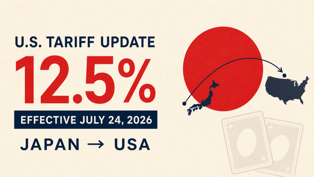 U.S. tariff update: 12.5% effective July 24, 2026, Japan to USA