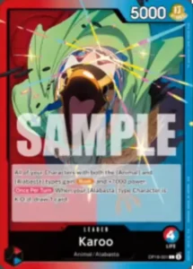 OP18-001 Karoo L English prerelease preview from OP-18 The Dominance of God; Japanese image pending