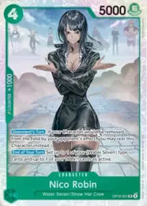 OP18-031 Nico Robin SR English prerelease preview from OP-18 The Dominance of God; Japanese image pending