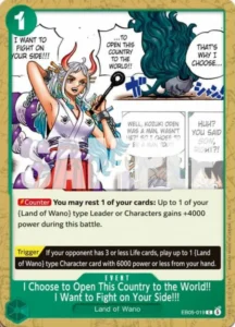 I Choose to Open This Country to the World!! I Want to Fight on Your Side!! EB05-019 C — English reveal; Japanese confirmation pending / 日本語版・日本語名未確認 - EB-05 English temporary preview, Japanese image pending